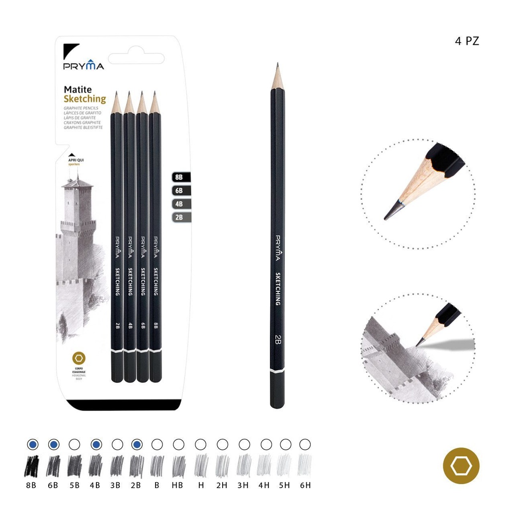 Lápiz de dibujo 4 piezas - Material de arte
