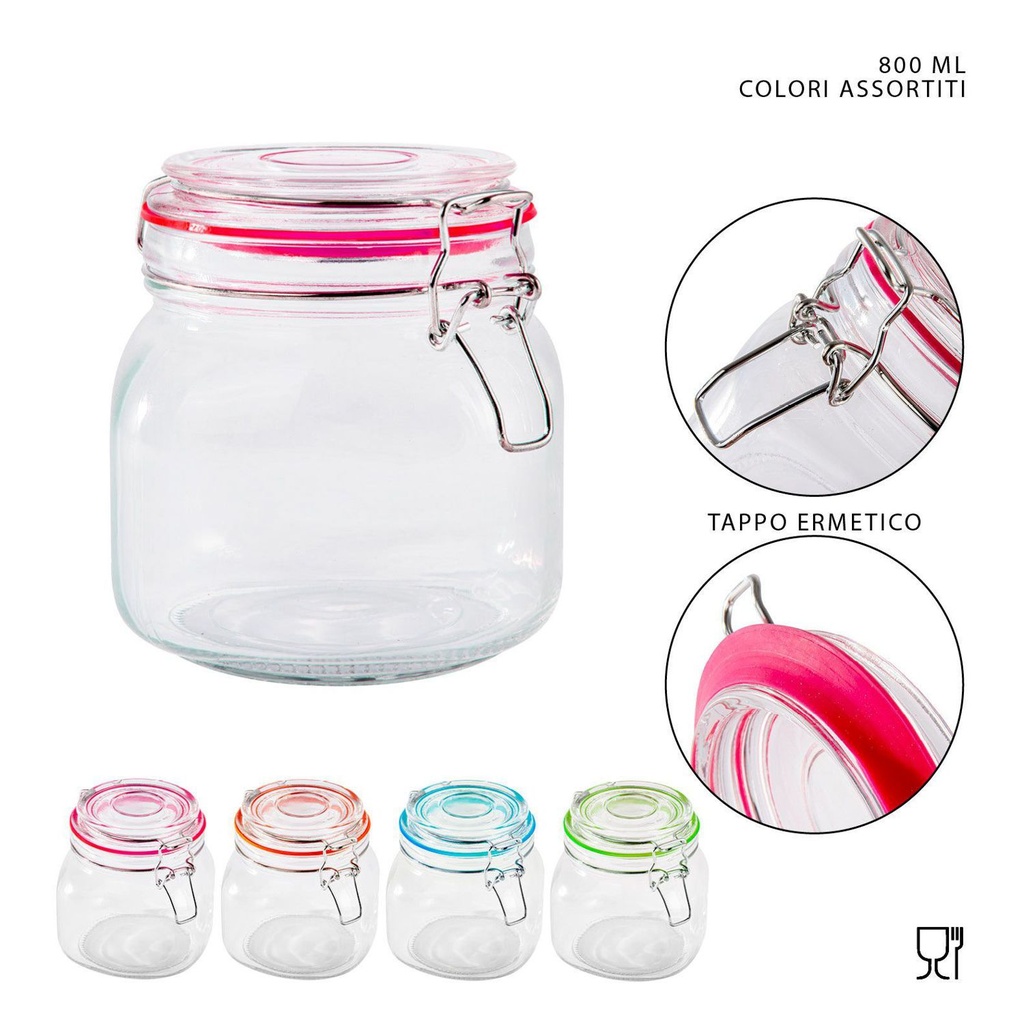 Tarro de cristal hermético 800 ml - Accesorios de almacenamiento