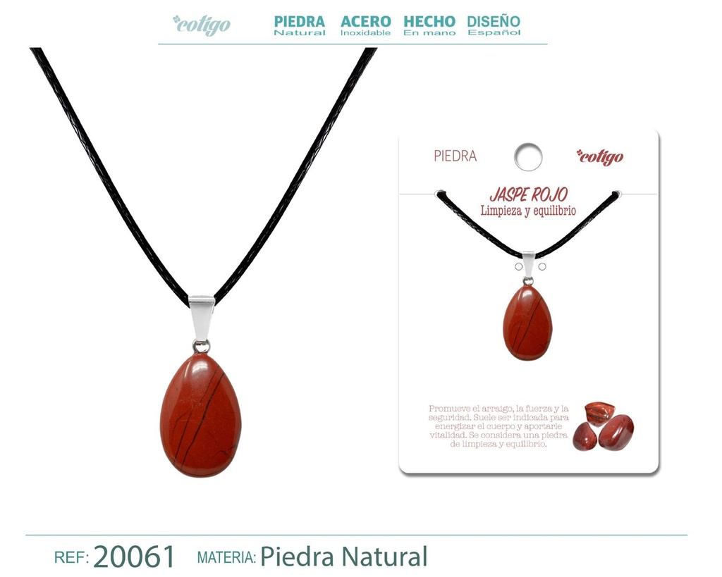 Colgante gotita de jade rojo - Accesorios de moda