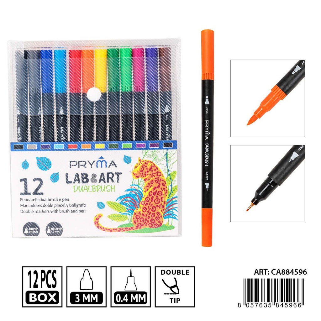 Rotulador doble con pincel 12 piezas - Material de dibujo