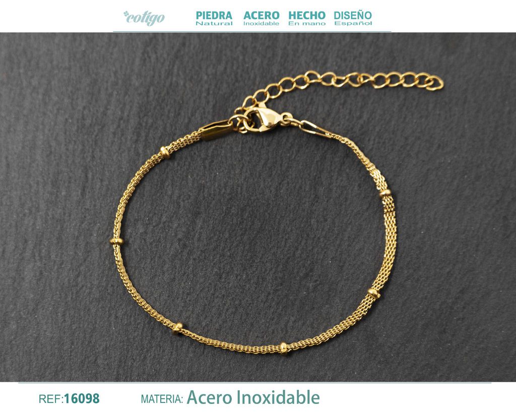 Pulsera de cadena acero dorado - Joyería moderna y sofisticada