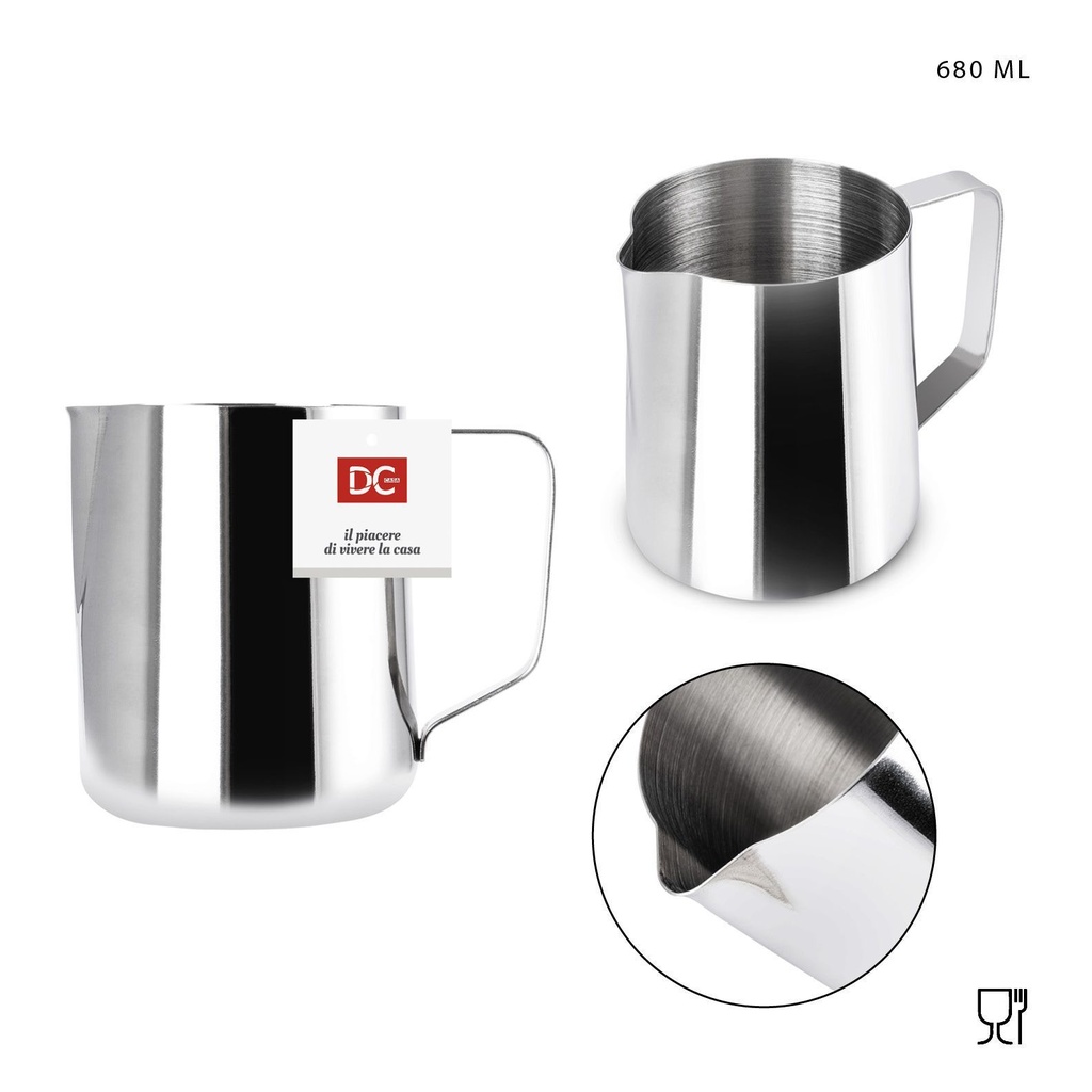 Jarra de acero inoxidable con pico 680 ml - Accesorios para café y té