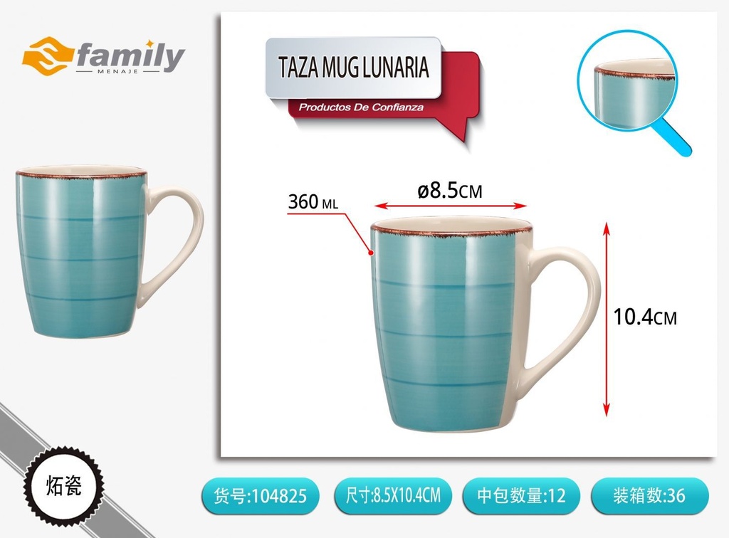 Taza mug lunar de cerámica de 360 ml - Accesorios de bebida