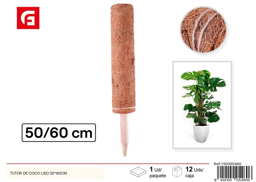 Tutor de coco liso 50*60 cm - Soporte natural para plantas delicadas