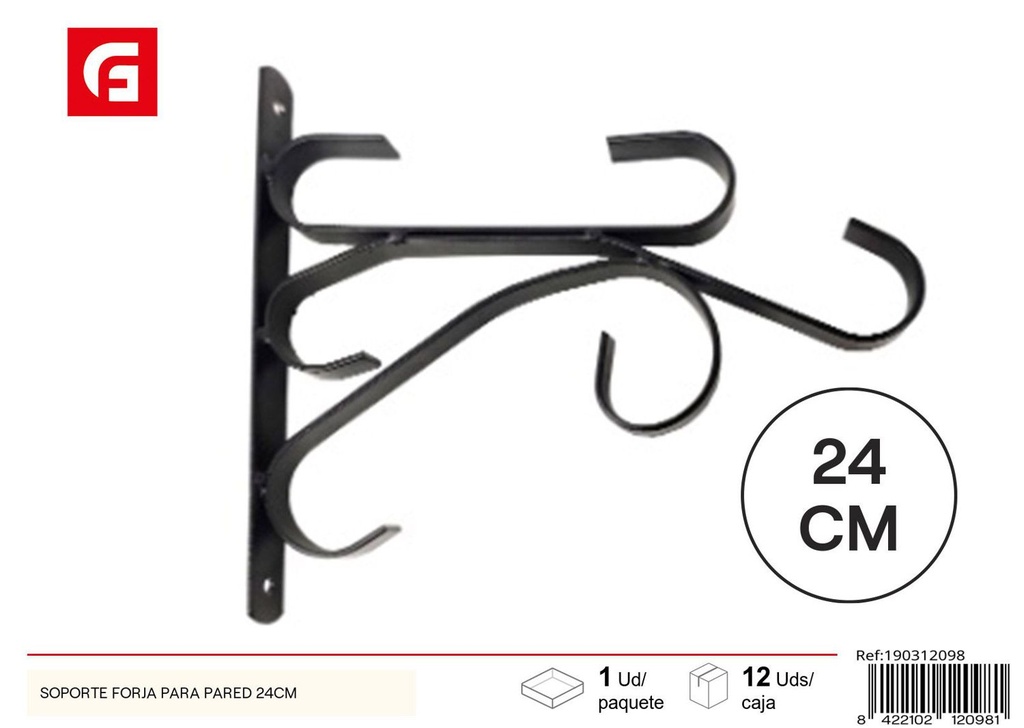 Soporte de forja para pared 24 cm - Estante para plantas en interiores
