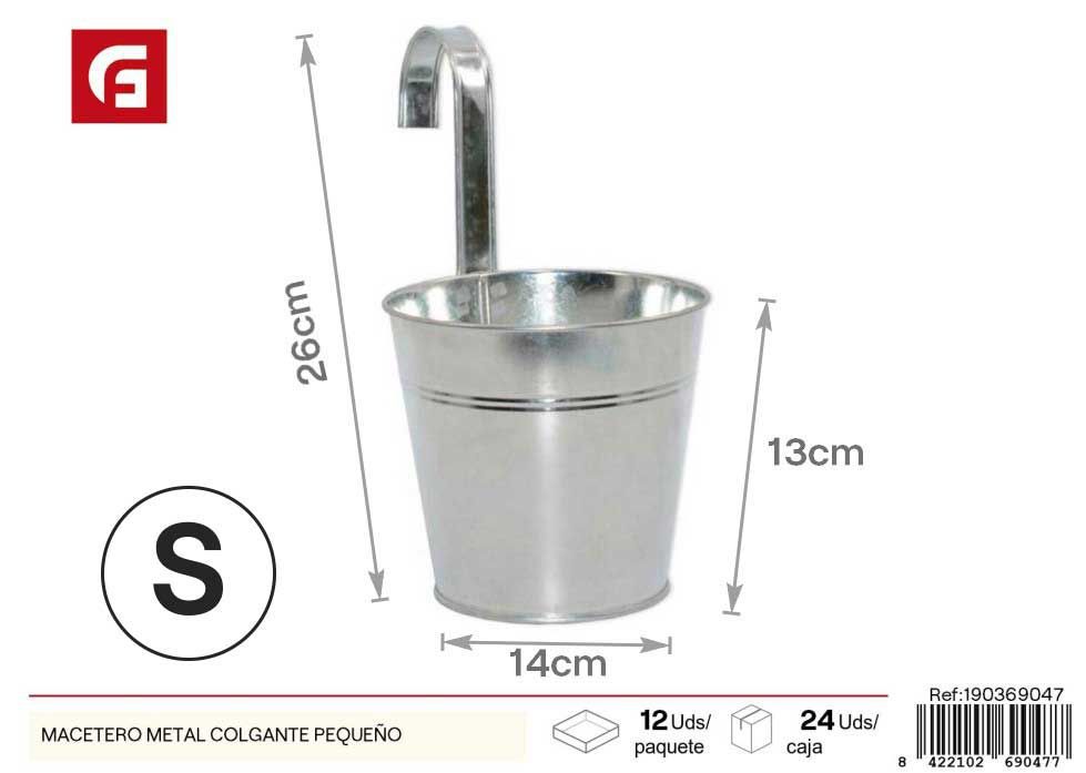 Macetero de metal colgante pequeño - Jardín y macetas decorativas