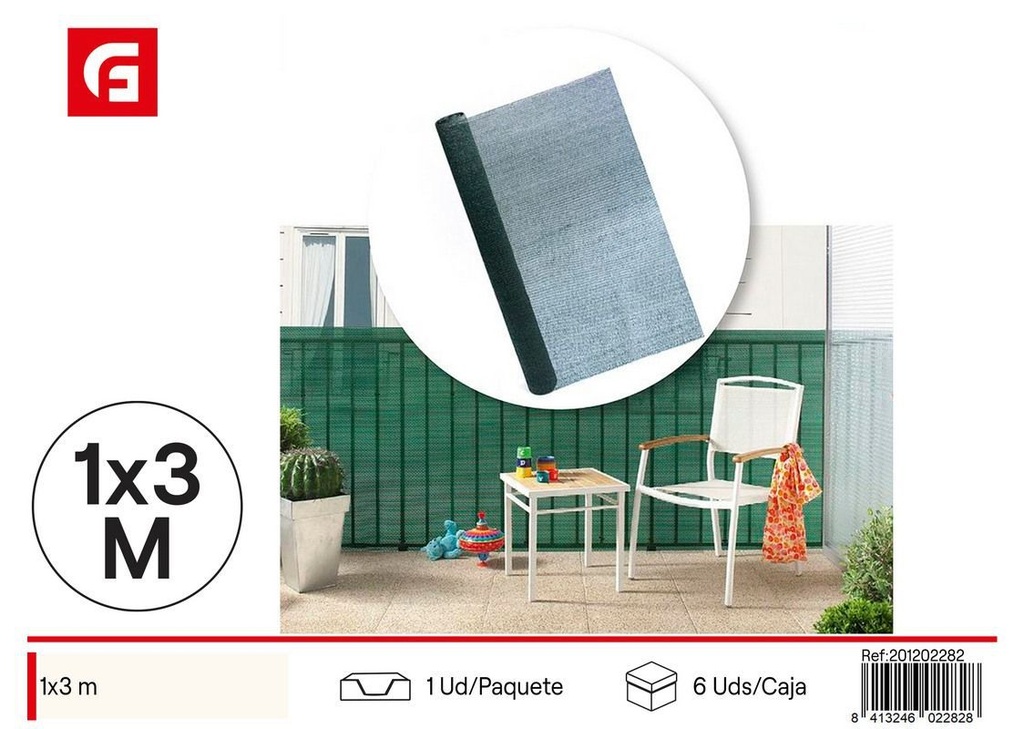 Malla de ocultación verde 1*3 m - Privacidad y sombra en el jardín