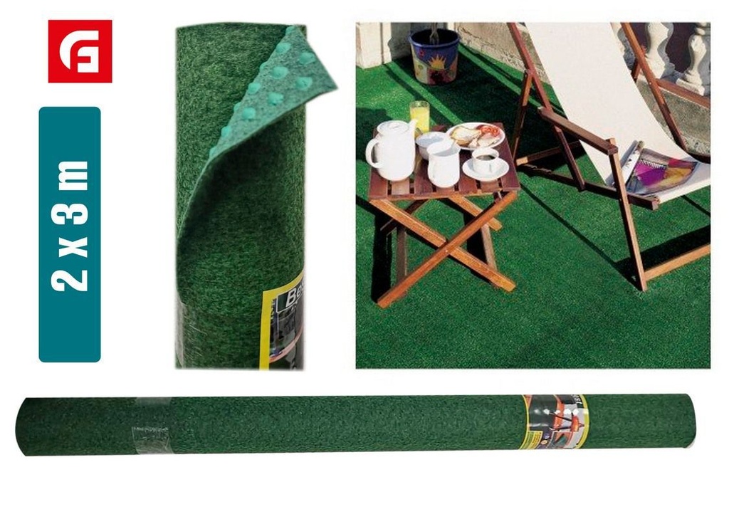 Césped punzado artificial 2x3m - Accesorios de jardín 
