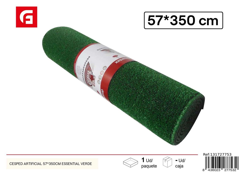 Césped artificial Essential verde 57 x 350 cm - Accesorios de jardín