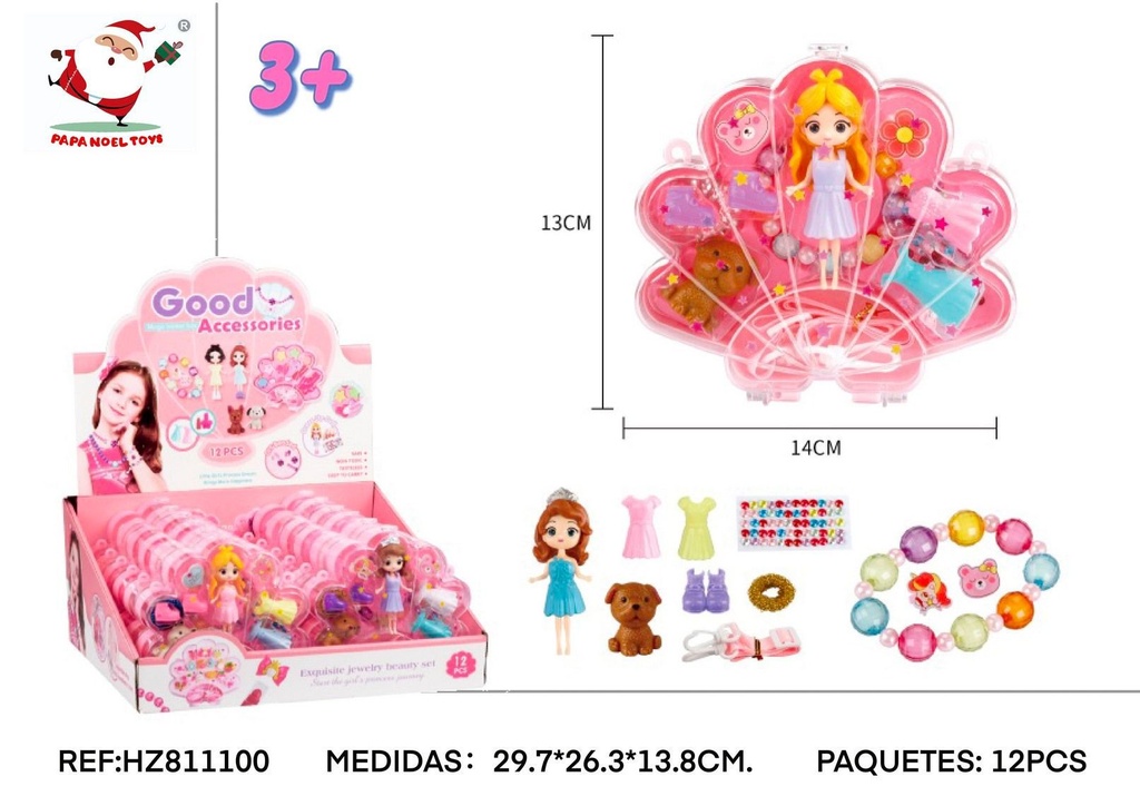 Juego de muñeca y accesorios en concha - Juguetes creativos