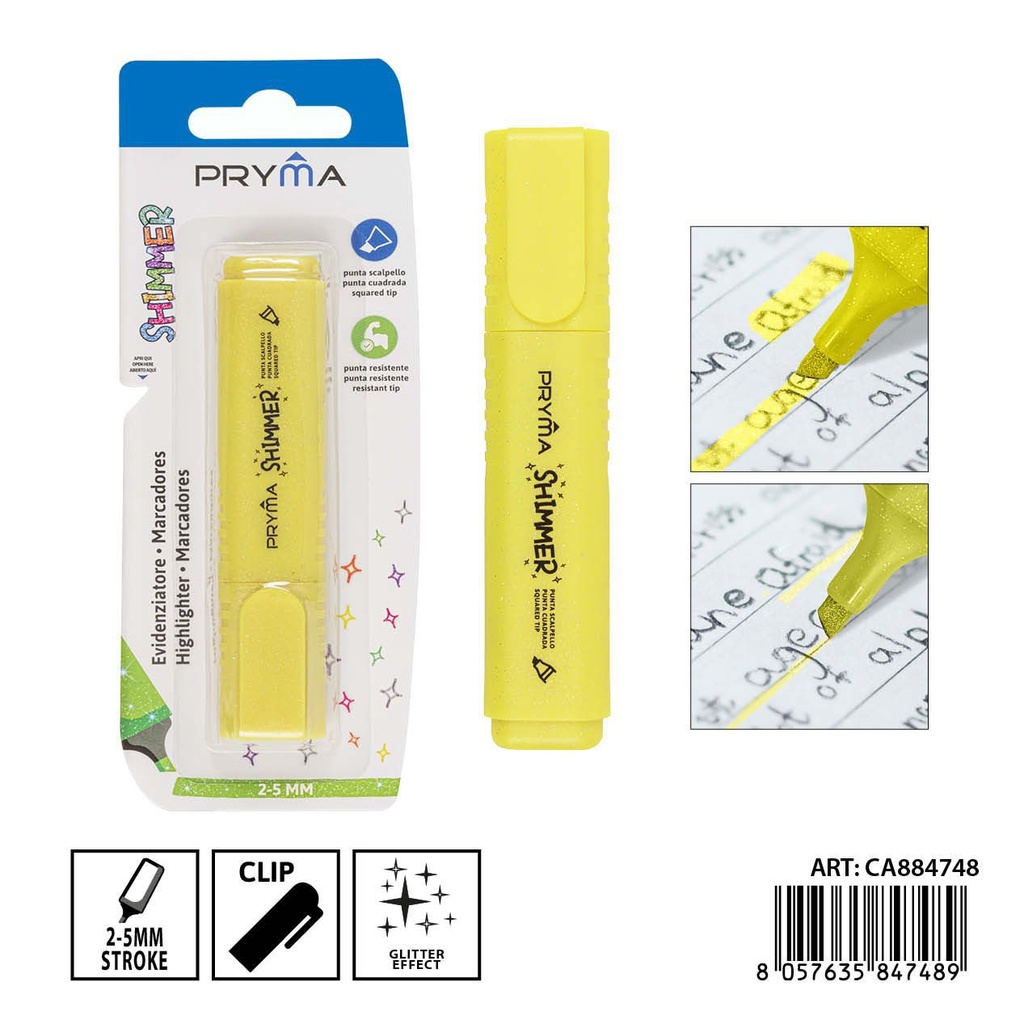 Subrayador fluo con purpurina 2/5 mm - Material de escritura y manualidades