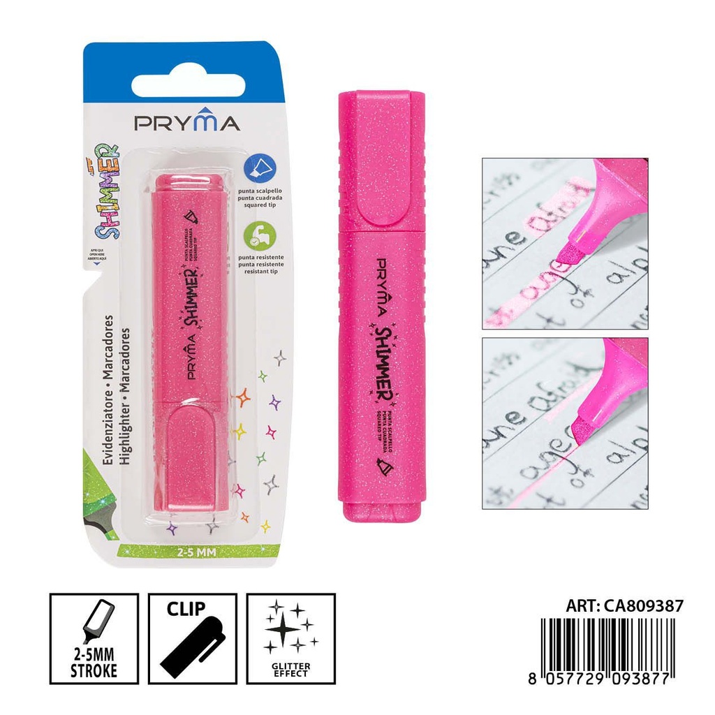 Subrayador fluo con purpurina 2/5 mm - Material de escritura y manualidades