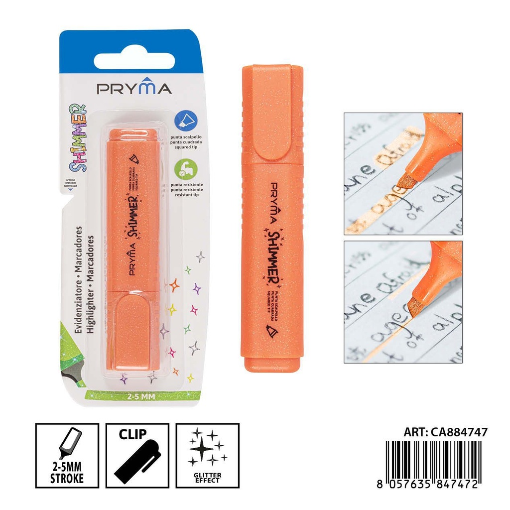 Subrayador fluo con purpurina 2/5 mm - Material de escritura y manualidades