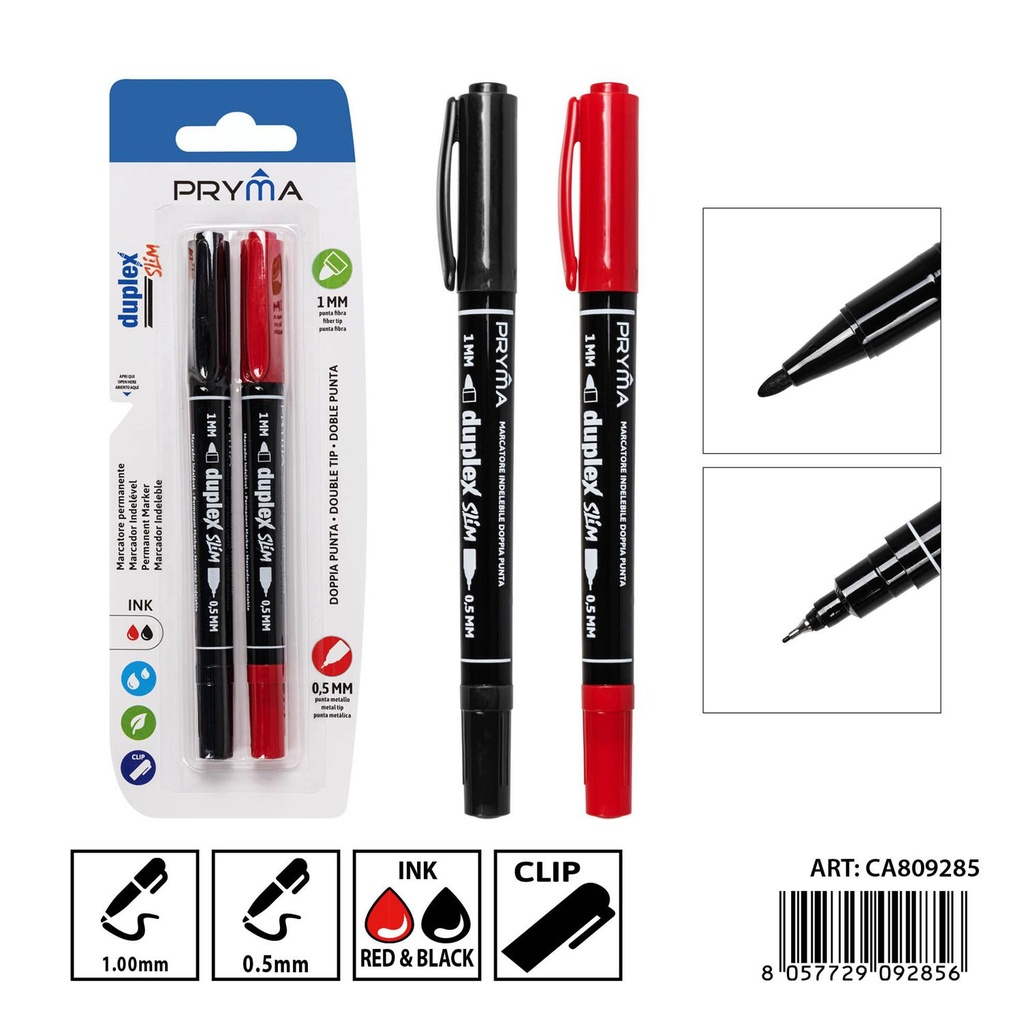 Marcador de doble punta 0.5-1 mm (2 piezas) - Herramientas de escritura