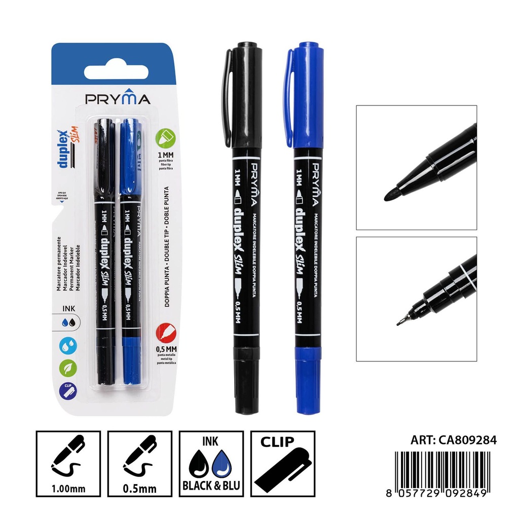 Marcador de doble punta 0.5-1 mm (2 piezas) - Herramientas de escritura