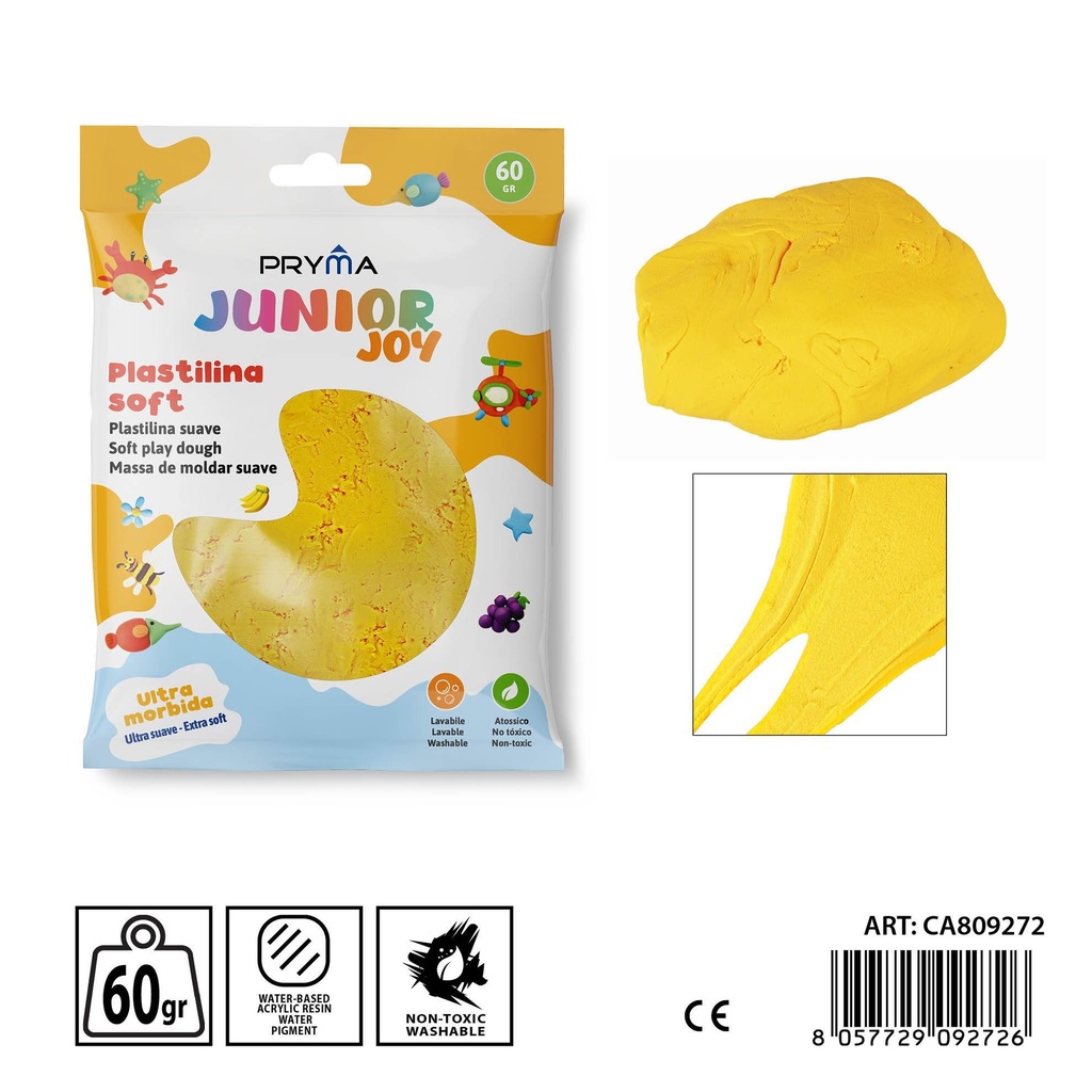 Plasticina 60g color amarillo - Arte y manualidades