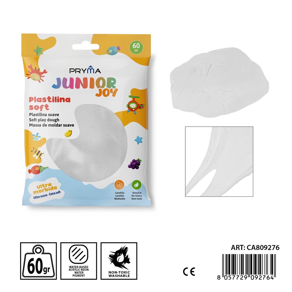 Plasticina 60g color blanco - Arte y manualidades
