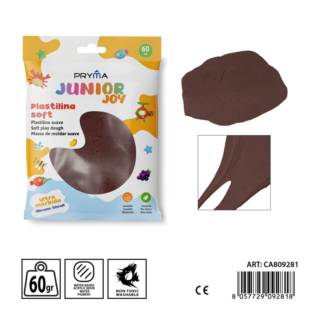 Plastilina 60g marrón - Arcilla y manualidades