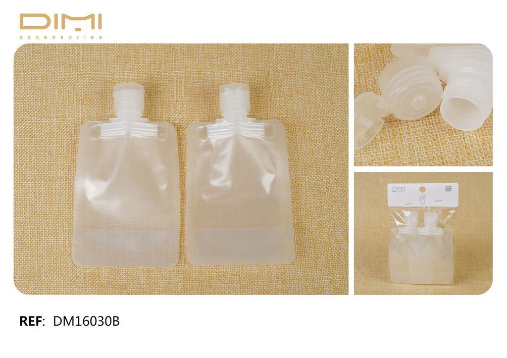  Bolsa 60ml Rellenable de Viaje 12/u DM16030B - Envases y almacenamiento