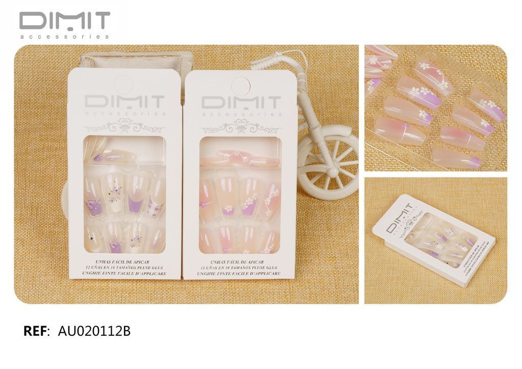  Uñas Postizas 12/u AU020112B - Uñas artificiales y postizas para adultos