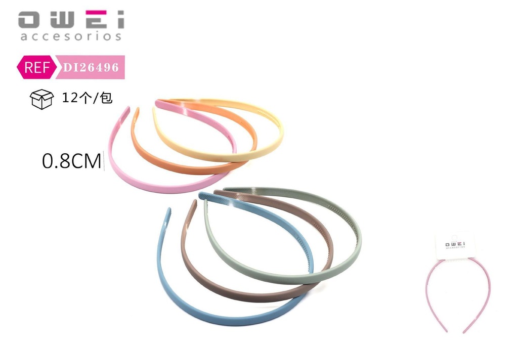 Diadema de 8 mm 12 unidades DI26496 - Accesorios para el cabello