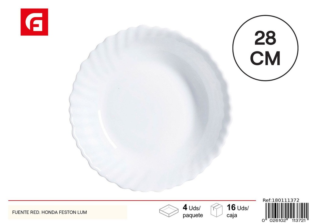 Fuente redonda honda festón de cerámica - Vidrio y cerámica, vajilla