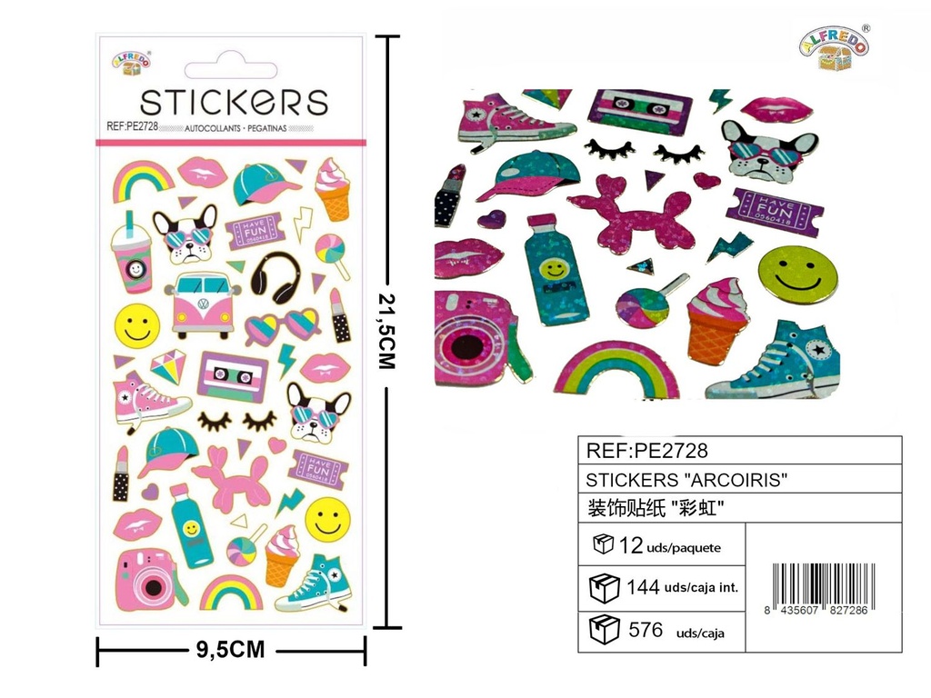 Stickers "Arcoiris" 9.5x21.5 cm - Accesorios y manualidades