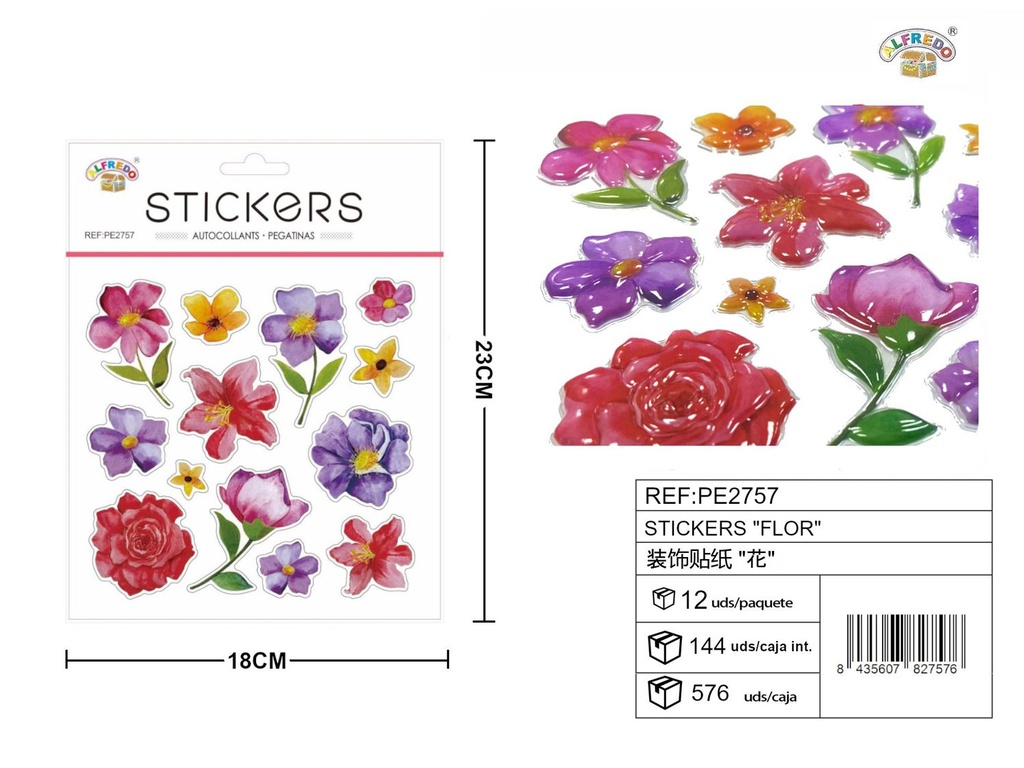 Stickers "Flor" 18x23 cm - Accesorios y manualidades