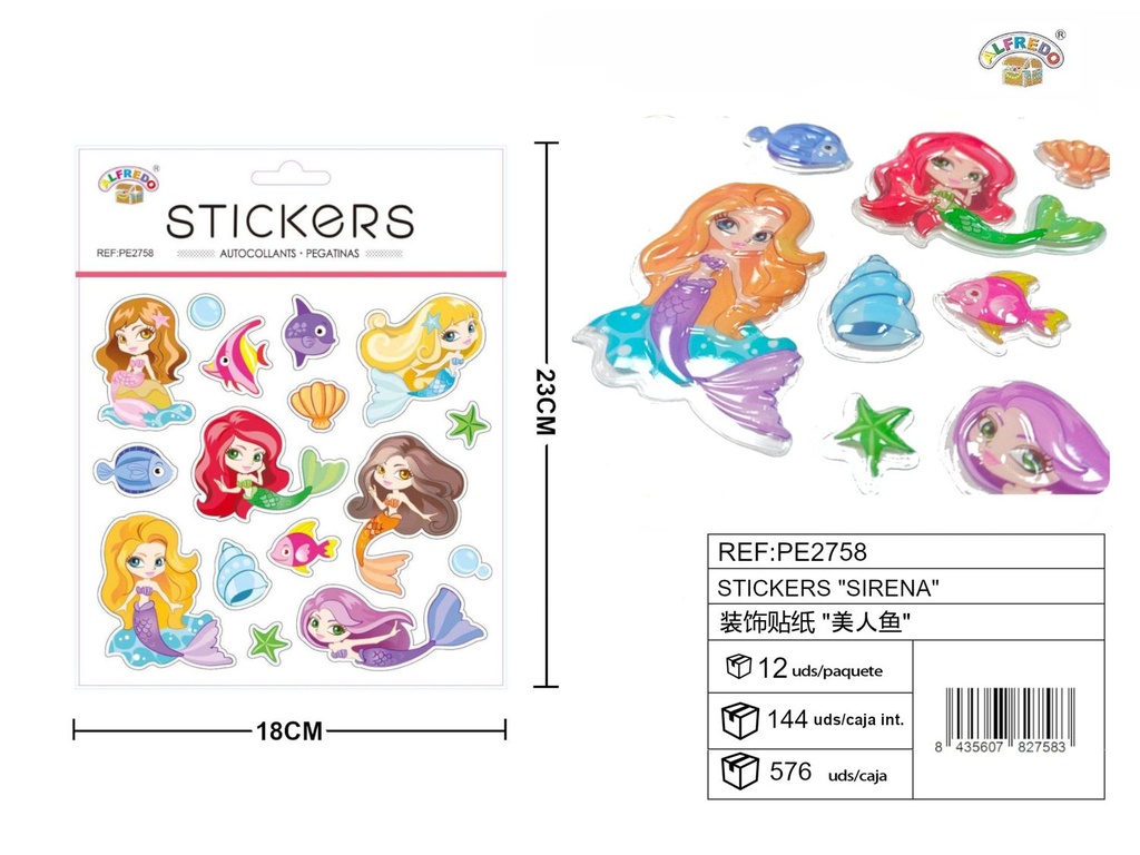 Stickers "Sirena" 18x23 cm - Accesorios y manualidades