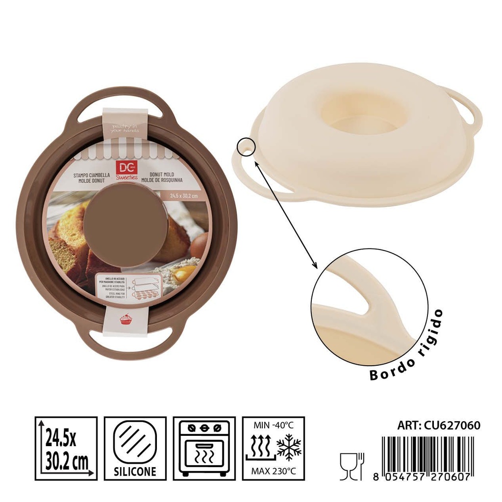 Molde de silicona para donuts 24.5x30.2 cm - Utensilios de repostería