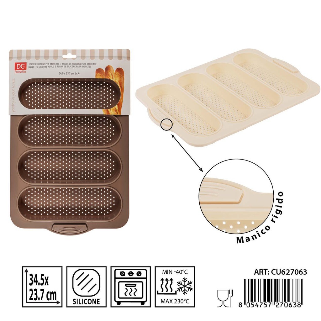 Molde de silicona para baguette 34.5x23.7 cm - Utensilios de repostería