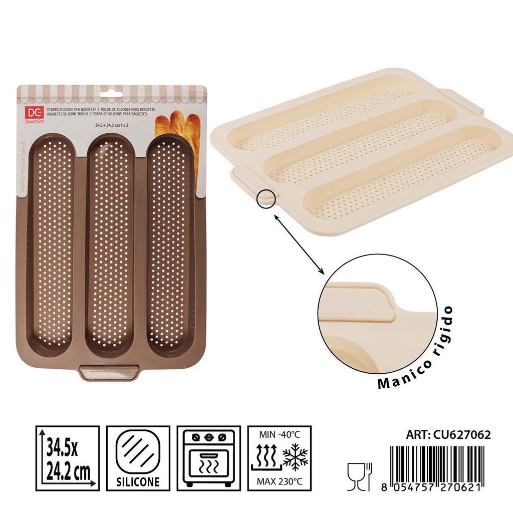 Molde de silicona para baguette 34.5x24.2 cm - Utensilios de repostería