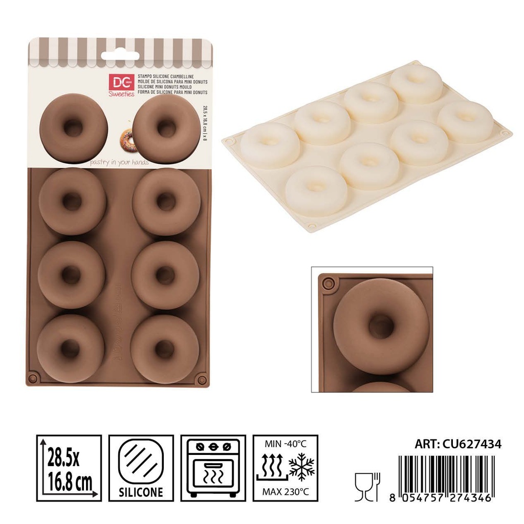 Molde de silicona para rosquillas 28.5x16.8 cm - Utensilios de repostería y moldes