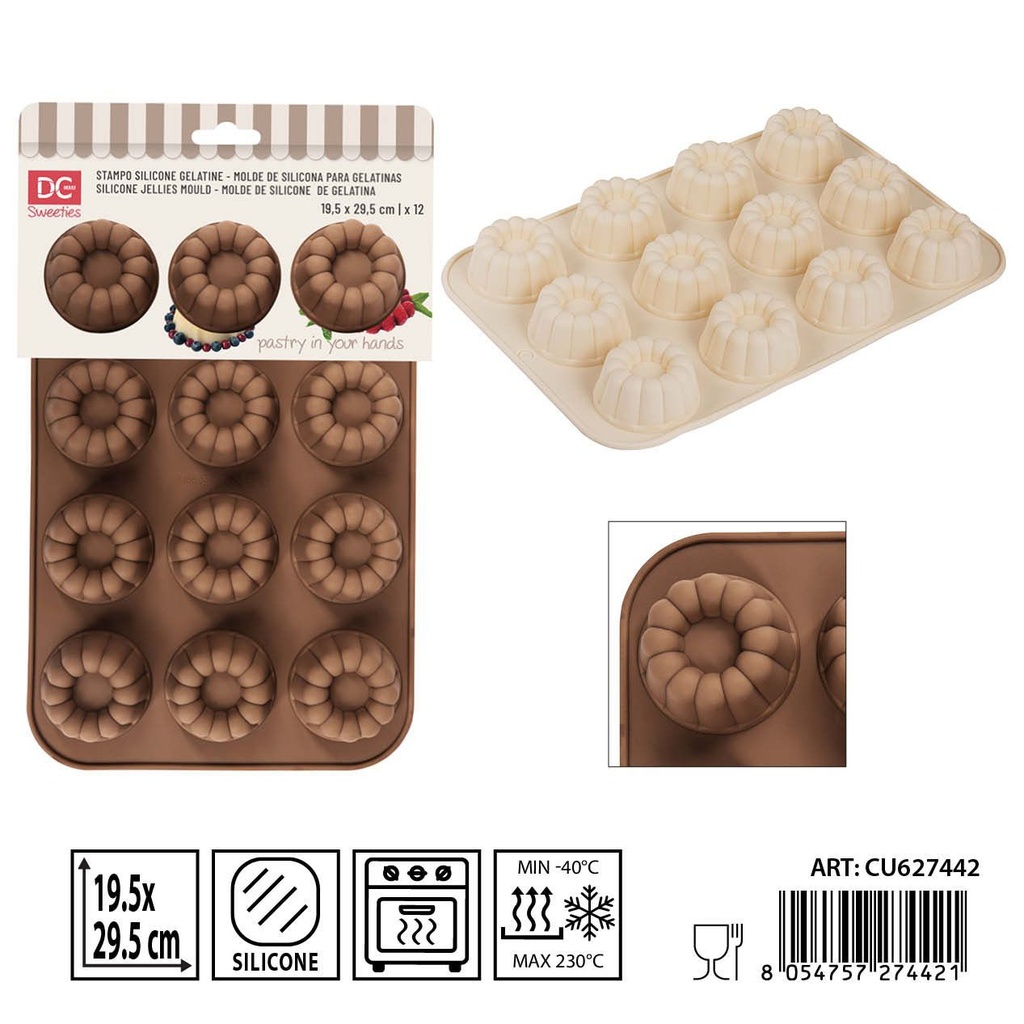Molde de silicona para gelatina 19.5x29.5x2.6 cm - Utensilios de repostería y moldes para hornear