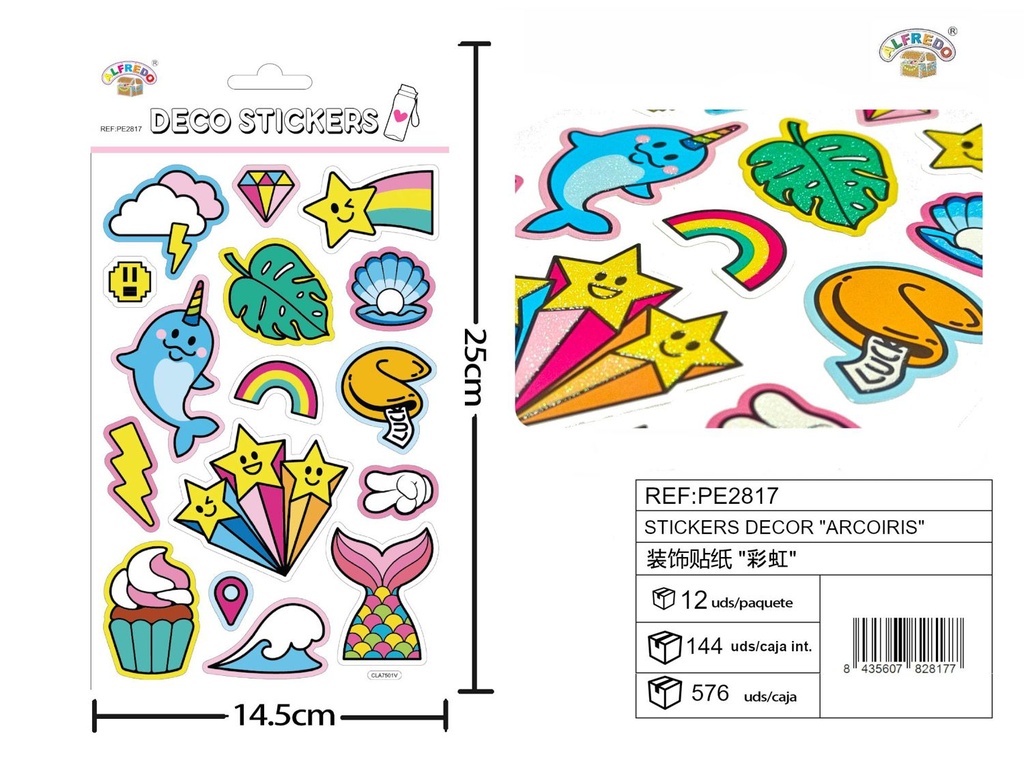 Stickers decor "arcoiris" 14.5x25 cm - Artículos decorativos 