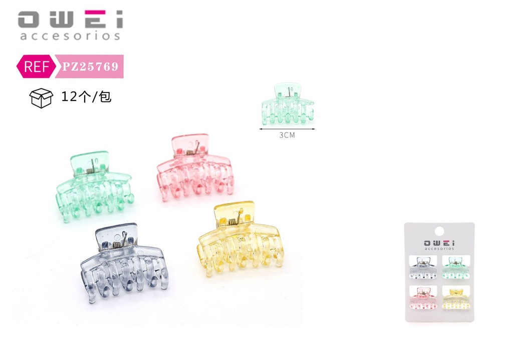 Pinza 3cm 4 piezas 12 unidades PZ25769 - Accesorios para el cabello
