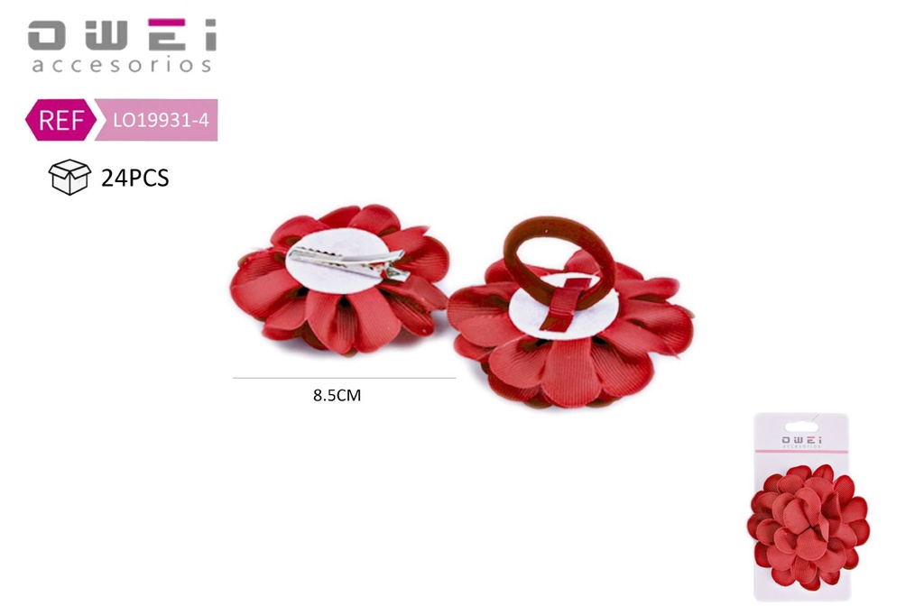 Pinza flor roja 24 unidades LO19931 - Accesorios para el cabello
