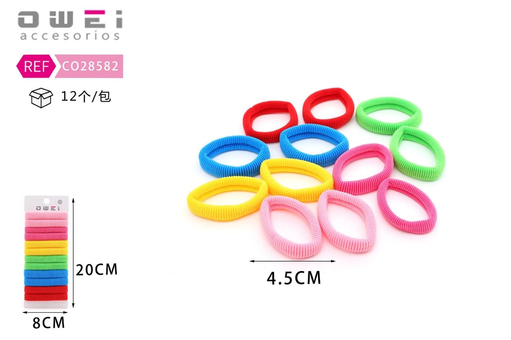 Pack de gomas 12 unidades CO28582 - Accesorios para el cabello