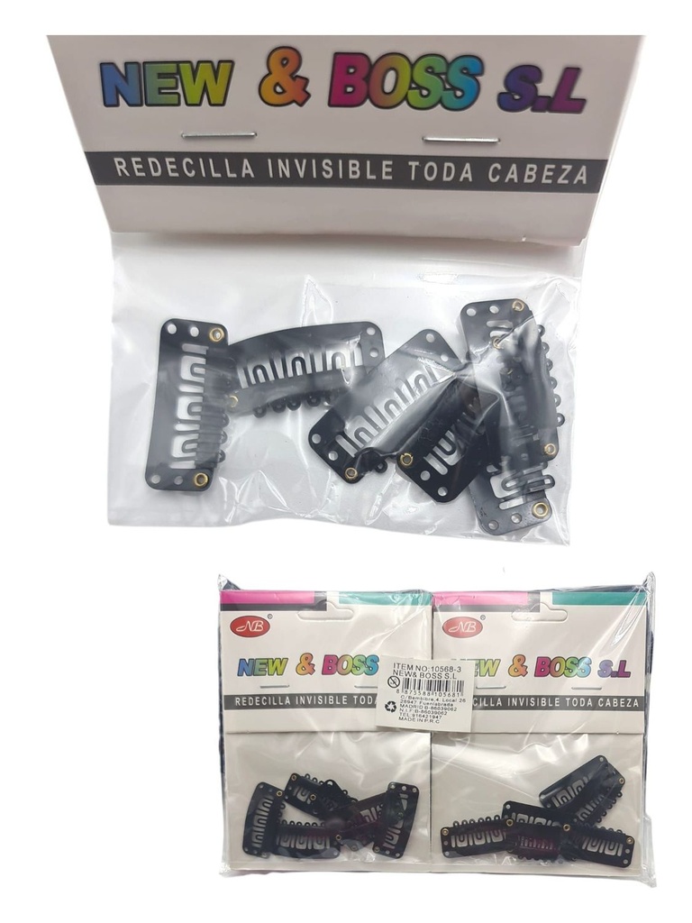 Clip para extensión de pelo 12 unidades 10568-3 NB - Accesorios de belleza
