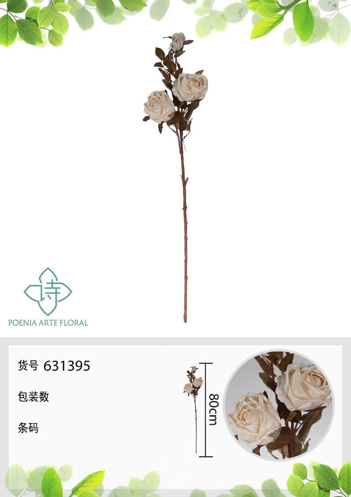 Ramo de rosa grande 80 cm - Flores decorativas