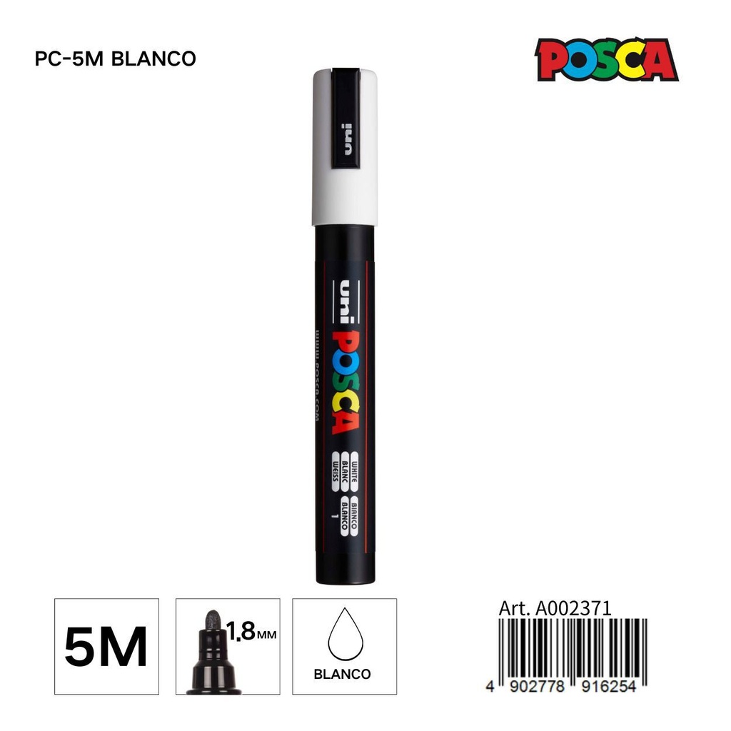 Marcador POSCA blanco 1.8MM - Artículos de papelería y manualidades