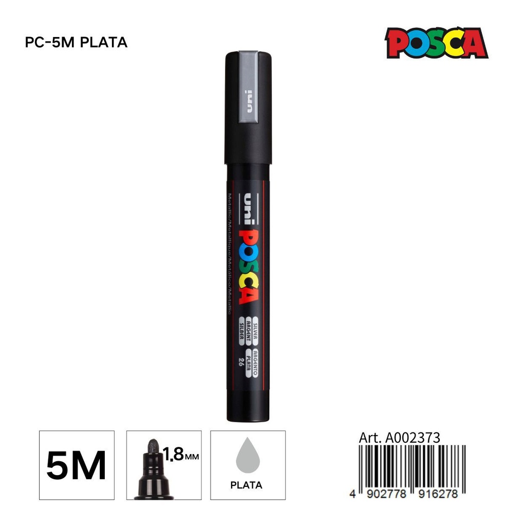 Marcador POSCA 1.8mm plata - Papelería y artículos de escritura