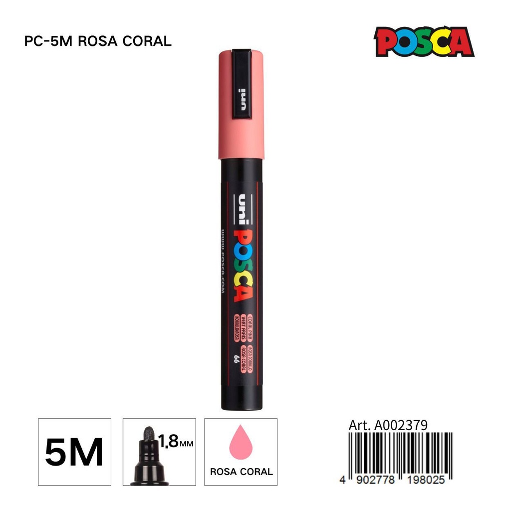 Marcador POSCA 1.8mm rosa coral - Papelería y artículos de escritura