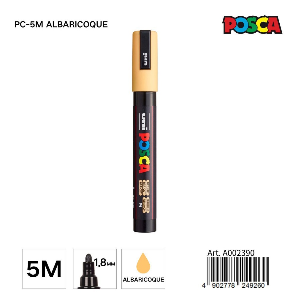 Marcador POSCA 1.8mm PC-5M albaricoque - Material de marca