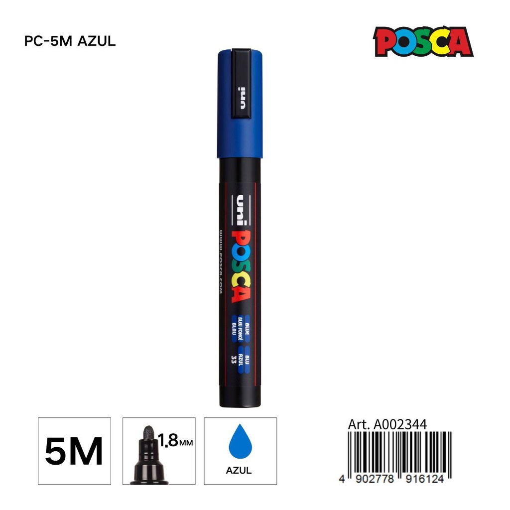 Marcador POSCA 1.8MM PC-5M Azul - Material de papelería y marcadores