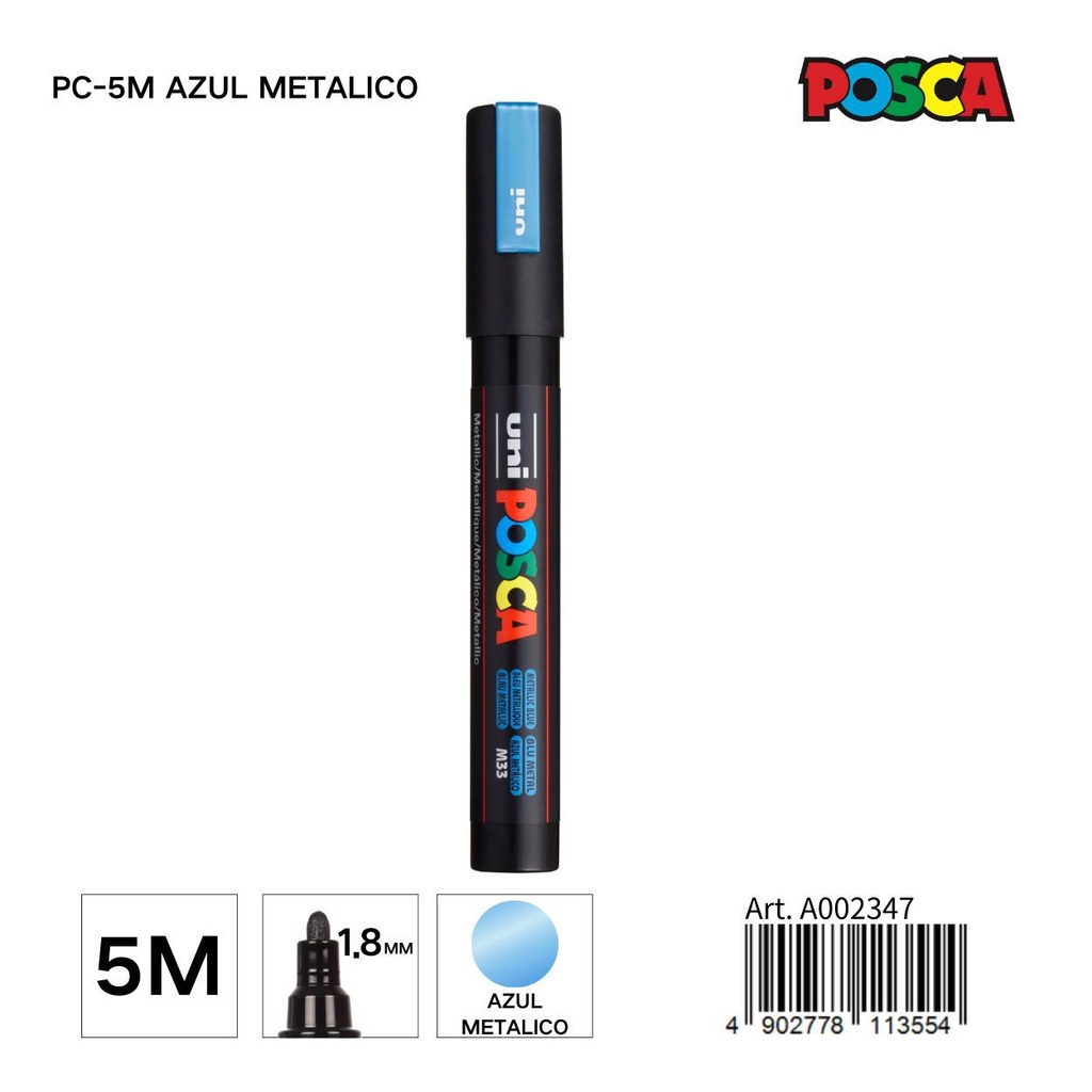 Marcador POSCA 1.8MM PC-5M Azul Metálico - Material de papelería y marcadores