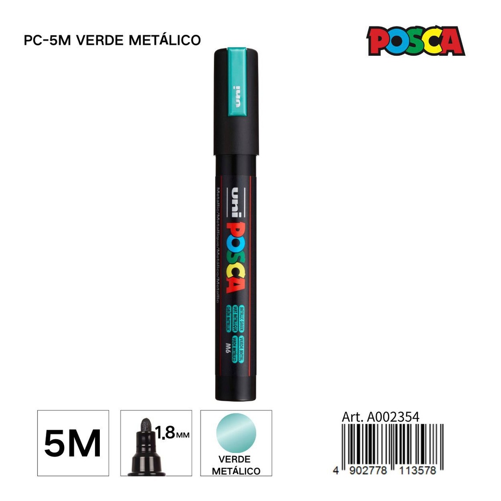 Marcador POSCA 1.8MM PC-5M Verde Metálico - Material de papelería y marcadores