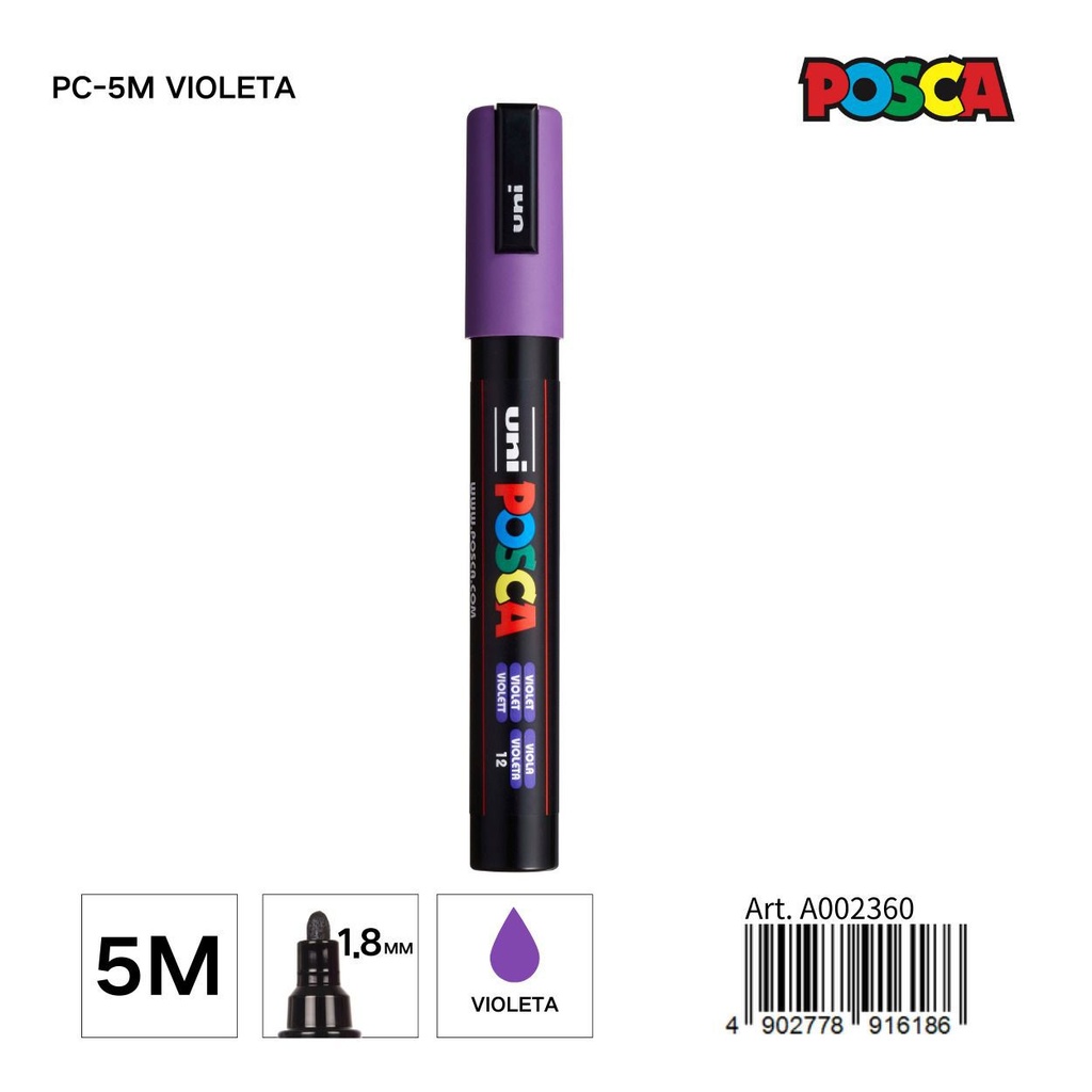 Marcador POSCA 1.8MM PC-5M Violeta - Material de papelería y marcadores