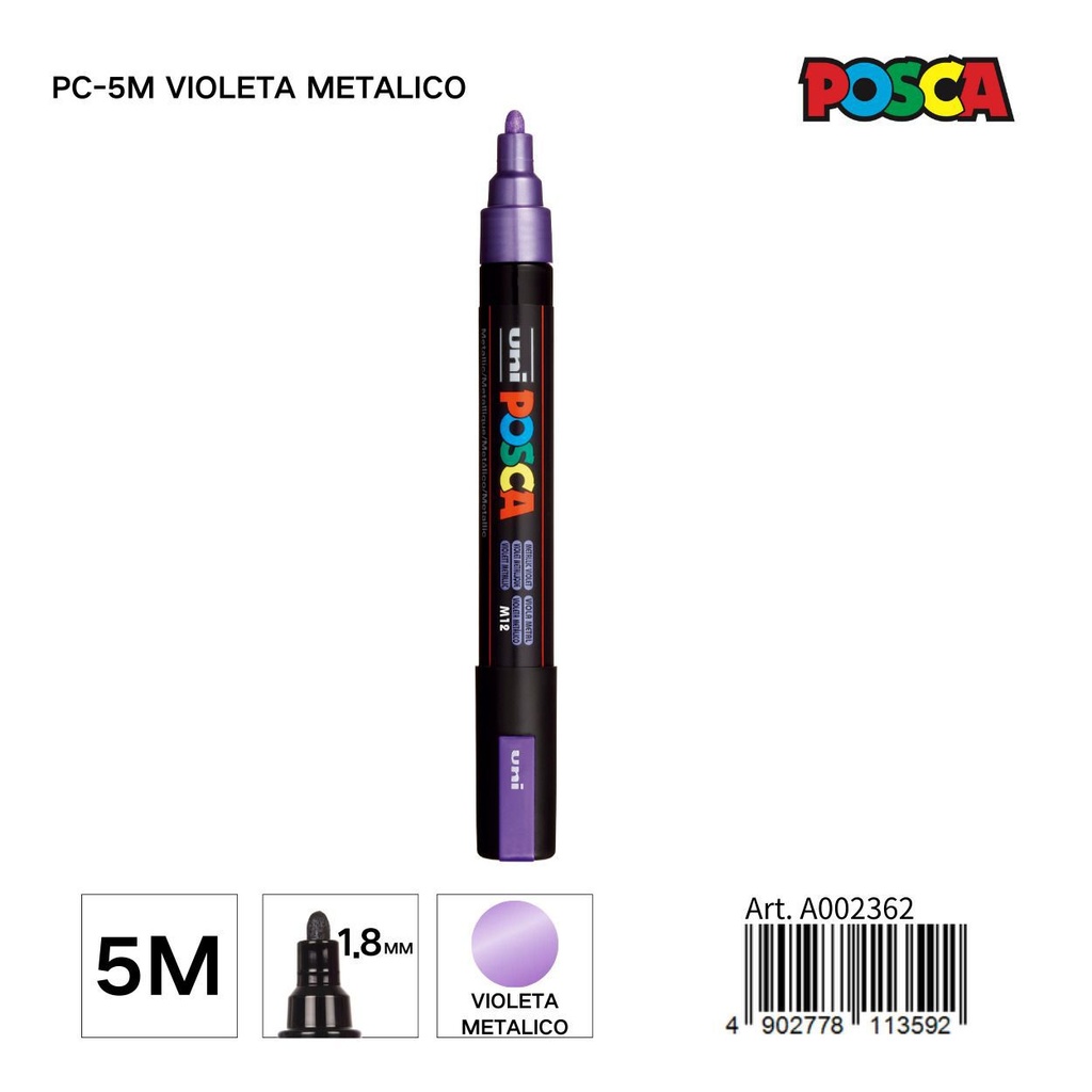 Marcador POSCA 1.8MM PC-5M Violeta Metálico - Material de papelería y marcadores