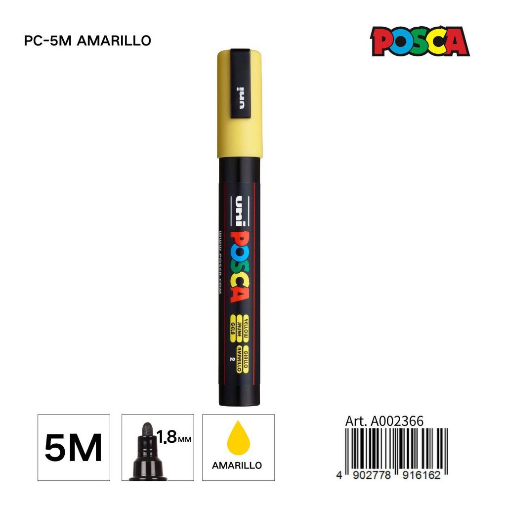 Marcador POSCA amarillo 1.8MM - Artículos de papelería y manualidades